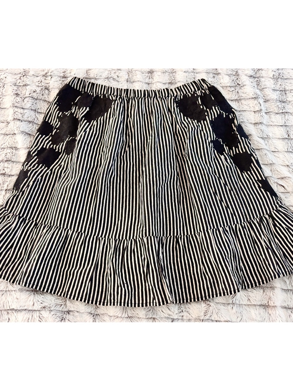 NWT Roman Stripe Embroidered Skirt